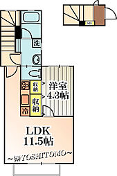 COMFORT ROOM 2階1LDKの間取り