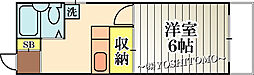 コーポセブン 1Kの間取図画像