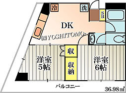 パークアベニュー国分寺15th 2DKの間取図画像