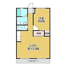 和光ハイツ 1LDKの間取図画像