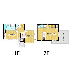 bequem別所 2LDKの間取図画像