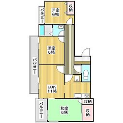 パティオ常盤 3LDKの間取図画像