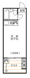 ヴィラビアンカ ワンルームの間取図画像