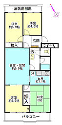 ヴェラハイツ春日部 4LDKの間取図画像