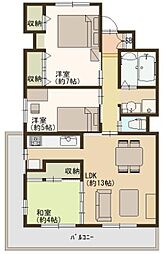 クローバーハイツ市岡 3LDKの間取図画像
