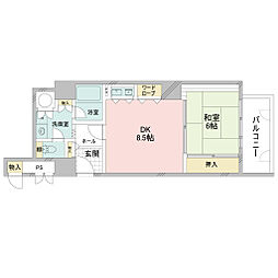 朝日プラザ高津2 1SKの間取図画像