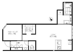 東急東横線 代官山駅 徒歩7分の賃貸アパート 1階1LDKの間取り