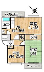 フラワリータウン二色の浜　Ｃ棟 3DKの間取り