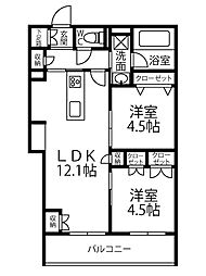 キルシュブリューテ2 2LDKの間取図画像
