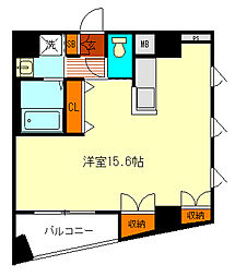 キーパーク ワンルームの間取図画像