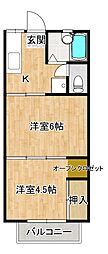 メゾン弥生町 2Kの間取図画像