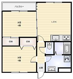 ひかりハウス参番館 2LDKの間取図画像