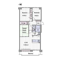 エクセルシオールプレタ学園前 3LDKの間取図画像