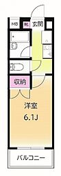安藤ビル・4 1Kの間取図画像