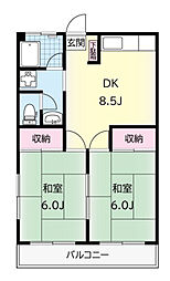 ドリームコーポ 2DKの間取図画像