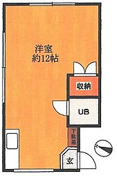 ヒルトップ高輪 ワンルームの間取図画像