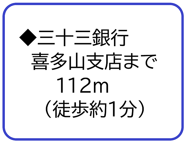 三十三銀行喜多山支店まで112m（徒歩約1分）