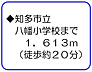 周辺：知多市立八幡小学校まで１６１３ｍ（徒歩約２０分）