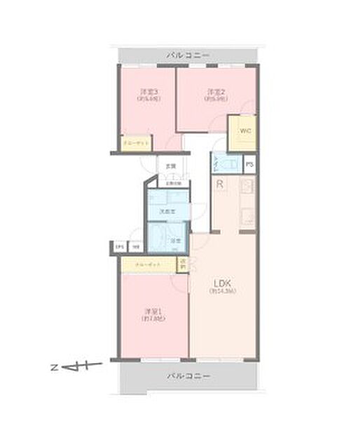 各居室に収納を確保した使い勝手の良い間取りです！図面と異なる場合は現況優先といたします。