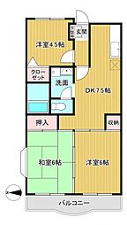 リューデスハイム 3DKの間取図画像