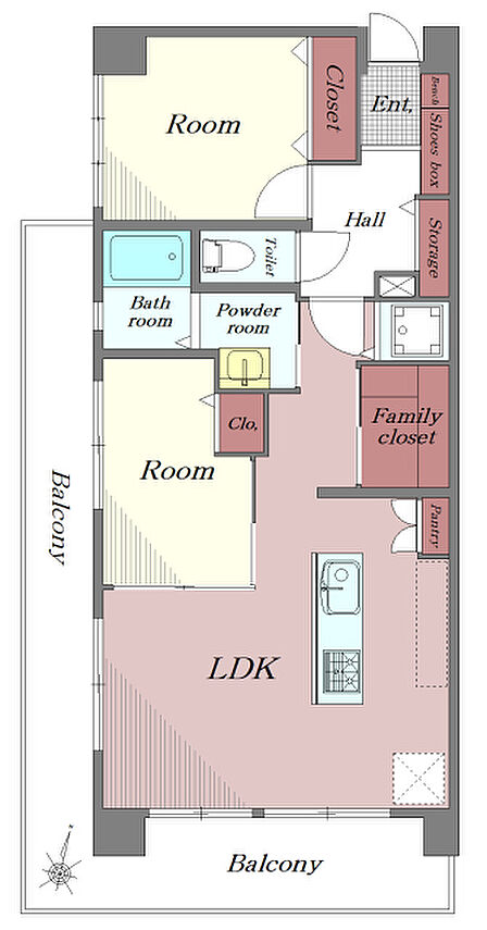 2LDK 間取り