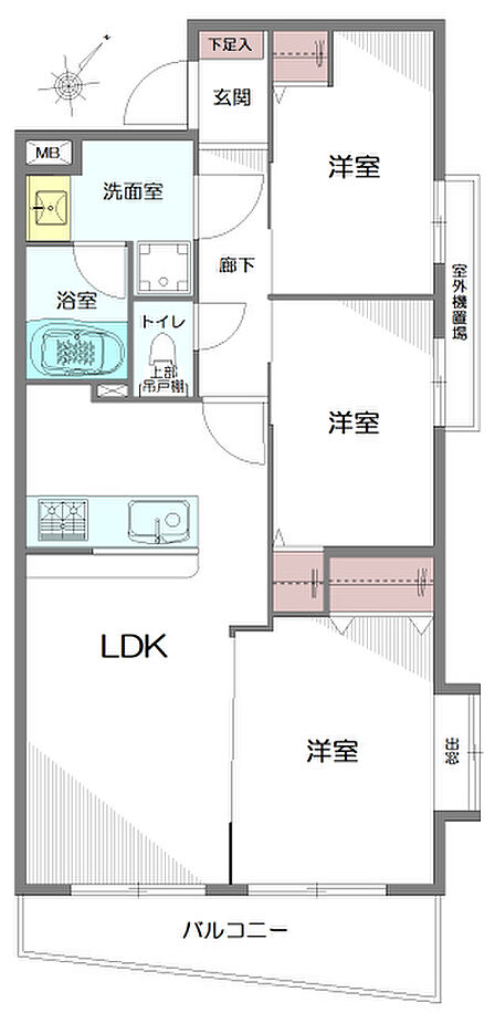 全面新規内装リフォーム物件(令和8年12月完成予定)3階部分、東南角部屋!陽当たり、採光、通風良好!3LDK!全居室収納!人気のカウンターキッチン採用(食洗機付き)