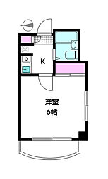 ドゥエリング等々力 1Kの間取図画像
