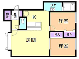 ファーレ2 2LDKの間取図画像
