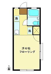 クリスタルハイツ 1階1Kの間取り