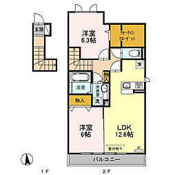 間取図画像 2LDK