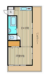 東武東上線 中板橋駅 徒歩5分の賃貸マンション 4階1DKの間取り