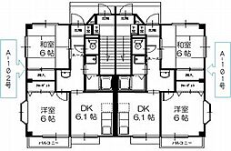 ハイステージソラル　Ａ棟 1階2DKの間取り