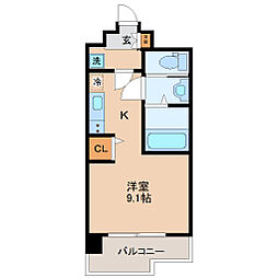 108レジデンス ワンルームの間取図画像
