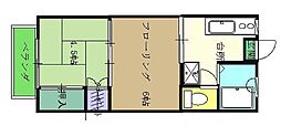 メゾン弥生町 2Kの間取図画像
