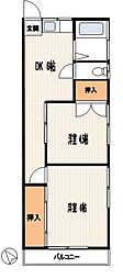 第一伸和荘 2DKの間取図画像