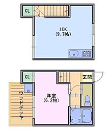 Bee house 1階1LDKの間取り