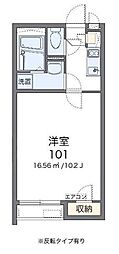 クレイノエストカーサ 2階1Kの間取り
