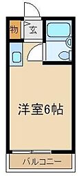 ラヴニール志木4 1階ワンルームの間取り