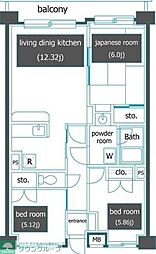 日神パレス上福岡 3階3LDKの間取り
