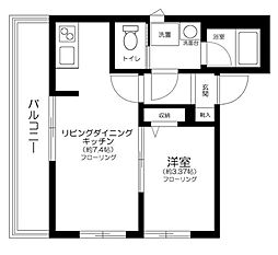 ルミエール朝霞台 3階1LDKの間取り