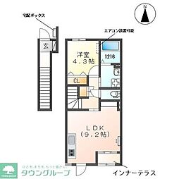 トレモロ 2階1LDKの間取り