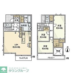 水子戸建 1階3LDKの間取り