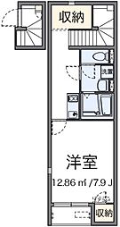 レオネクストすこやか 2階1Kの間取り
