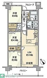 プラウド練馬光が丘公園 2階3LDKの間取り