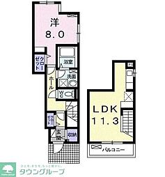 アウローラ・Ｍ 1階1LDKの間取り