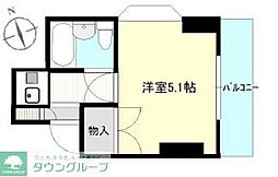 メゾンアンクレ 3階1Kの間取り