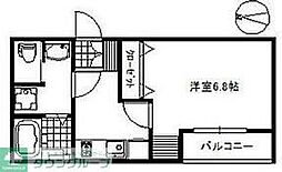 SBジェミニみずほ台 1階1Kの間取り