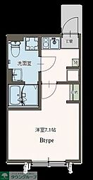 Agrande　Tsuruse（エイグラン鶴瀬） 3階1Kの間取り