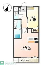 コレンテ 1階1LDKの間取り