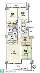 アイムふじみ野南二番館 14階3SLDKの間取り